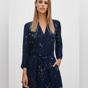 Artizia Babaton Bennett silk floral dress Blue Mini SMALL